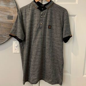 Leif Nelson Dbl. Collar Faux Suede Trim Shirt XXL